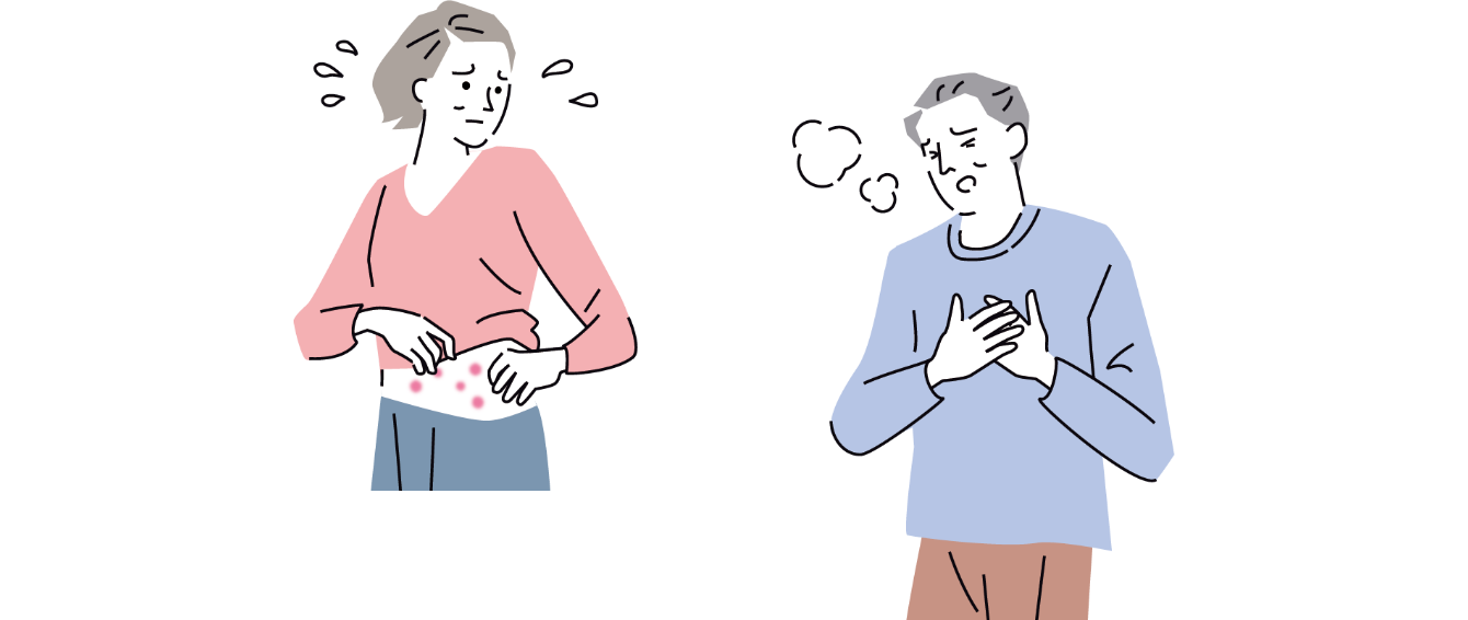 以前に他の薬による治療を受けて、アレルギーや副作用が出たことがある方は、あらかじめ医師に申し出てください。